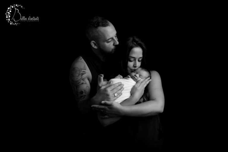 photographe bebe parents noir et blanc yvelines 78