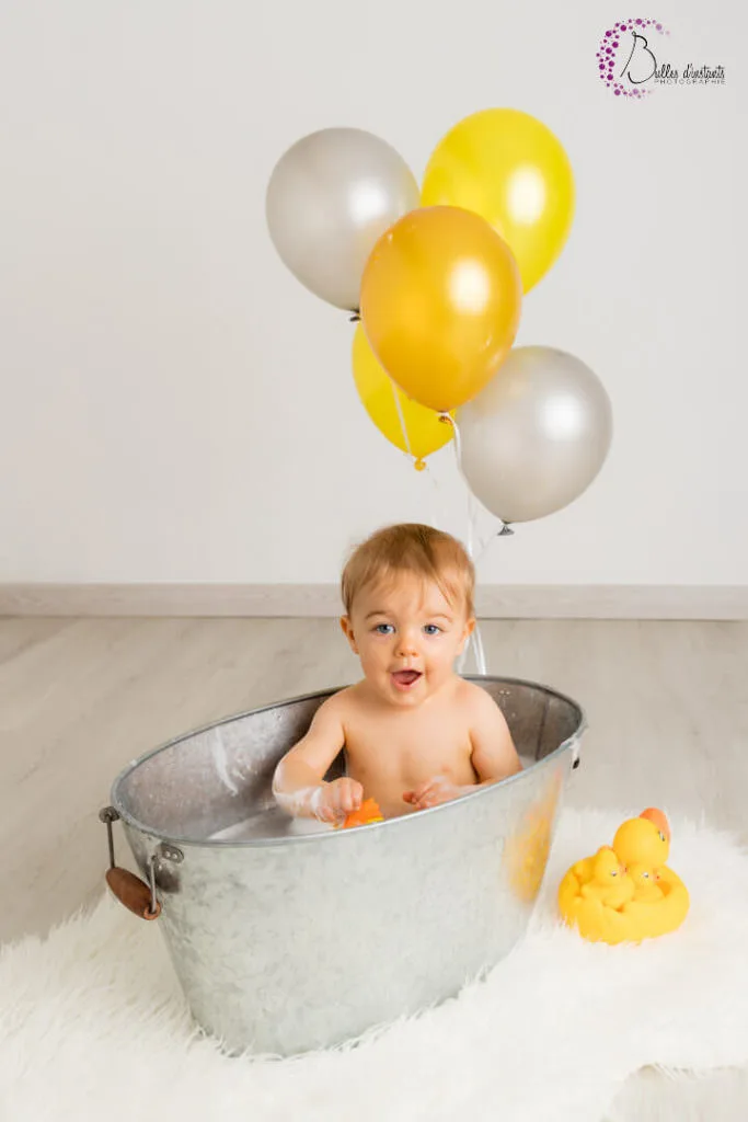 photographe Yvelines anniversaire bébé bain